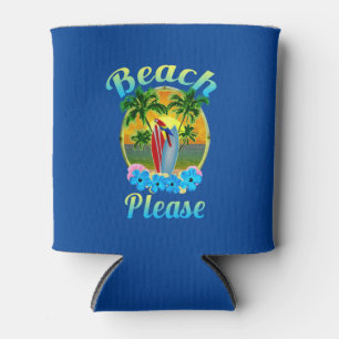 Tropical Island Beach Please Colourful Can Cooler