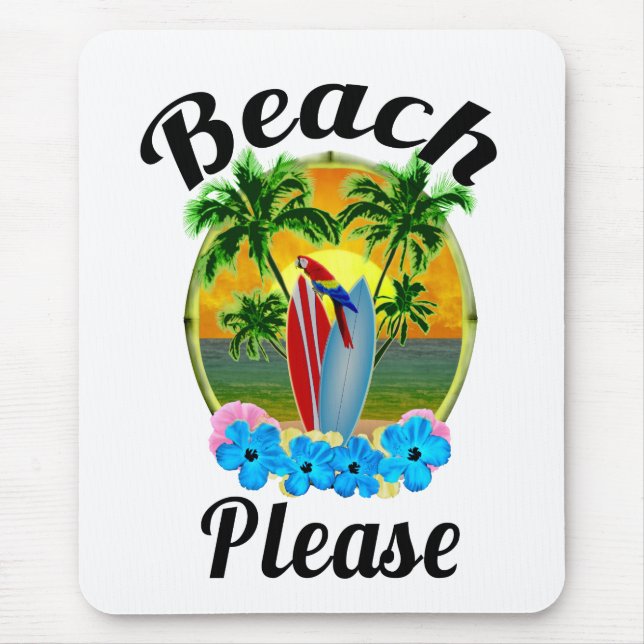 Tropical Island Beach Please Light Mouse Pad (Front)