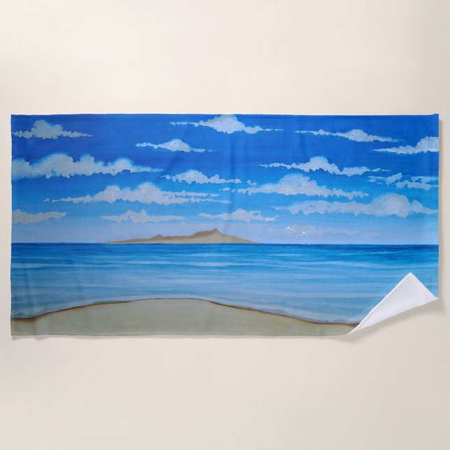 Tropical Island  Beach Towel (Front)