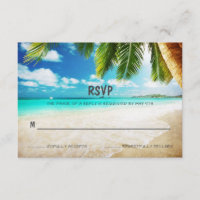 Tropical Island Beach Wedding RSVP Card
