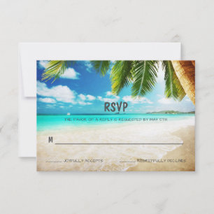 Tropical Island Beach Wedding RSVP Card