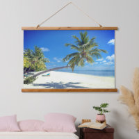 Tropical Island Beach with White Sand & Palm Trees