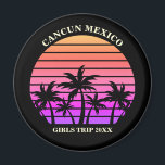 Tropical Island Custom Beach Palm Tree Girls Trip Magnet<br><div class="desc">Cool hot pink and black palm tree magnet for a girls trip to a tropical island. Features beautiful palm trees in front of a pretty pink beach sunset. Perfect custom keepsake gifts for your cruise or summer trip to the sea.</div>