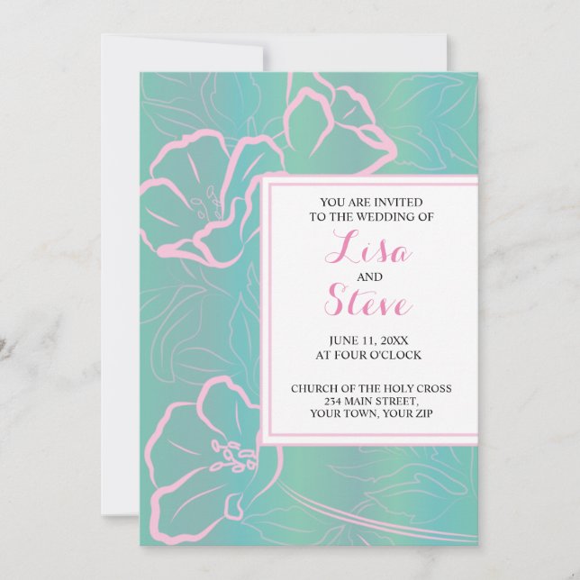 Tropical Island Destination Beach Wedding Invitation (Front)