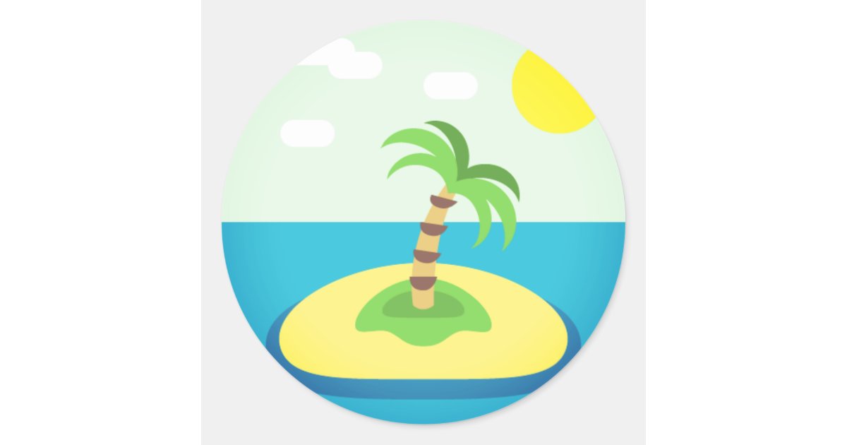 Tropical Island Emoji Classic Round Sticker Zazzle