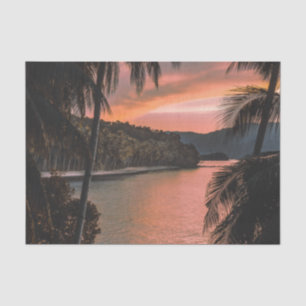 Tropical Island Evening Palm Tree Sunset Tissue Paper