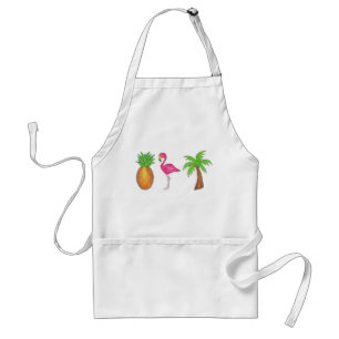 Tropical Island Flamingo Palm Tree Pineapple Beach Standard Apron