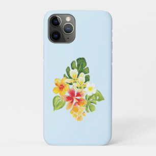 Tropical island floral watercolor iPhone 11 pro case