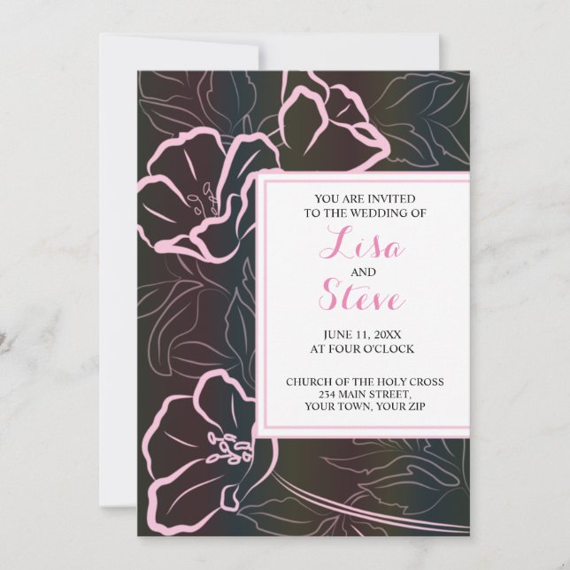 Tropical Island Floral Wedding invitation (Front)