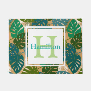 Tropical Island Foliage Personalised Doormat