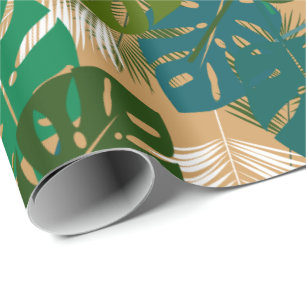 Tropical Island Foliage Wrapping Paper