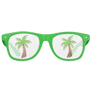 Tropical Island Green Palm Tree Sunglasses