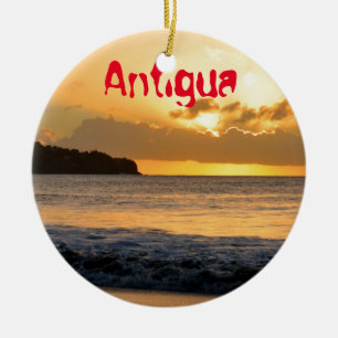 Tropical island in Antigua Ceramic Ornament
