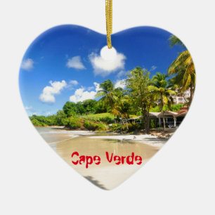 Tropical island in Cape Verde Ceramic Ornament