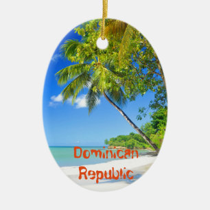 Tropical island in Dominican Republic Ceramic Tree Decoration