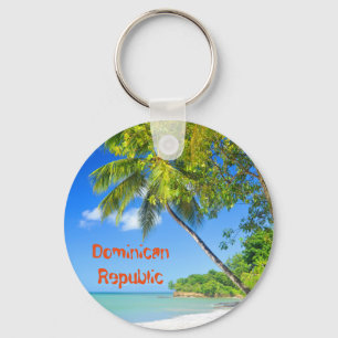 Tropical island in Dominican Republic Key Ring