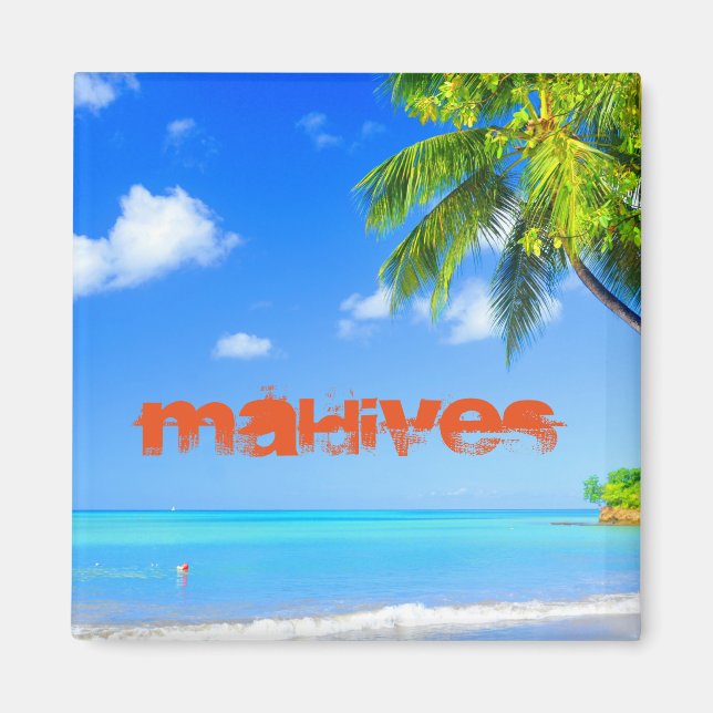 Tropical island in Maldives Magnet (Front)
