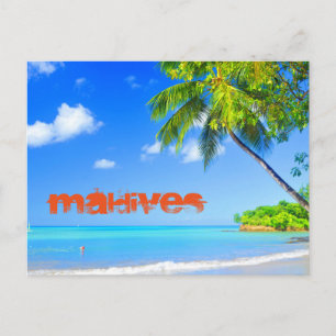Tropical island in Maldives Postcard