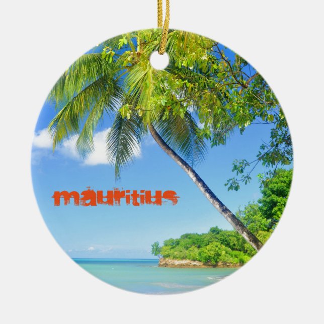 Tropical island in Mauritius Ceramic Tree Decoration (Front)