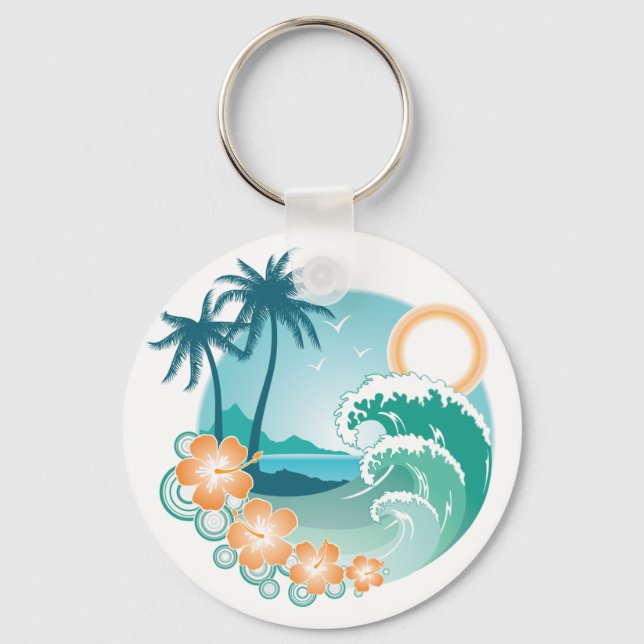 Tropical Island Key Ring (Front)