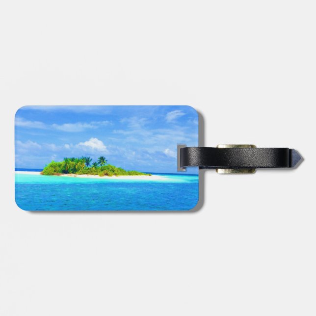 Tropical Island Luggage Tag (Back Horizontal)