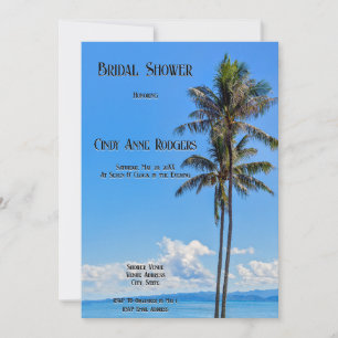 Tropical Island, Palm Trees, Blue Seas, Bridal, Invitation