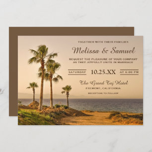 Tropical Island Palm Trees Wedding Invitation