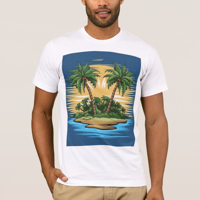 "Tropical Island Paradise | Escape to Tranquillity T-Shirt (Front)