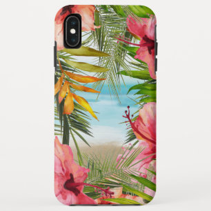 Tropical Island Paradise Hibiscus Flowers iPhone XS Max Case