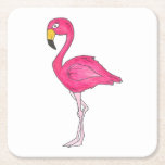 Tropical Island Paradise Hot Pink Flamingo Bird Square Paper Coaster<br><div class="desc">Features an original marker illustration of a tropical pink flamingo.

Don't see what you're looking for? Need help with customisation? Contact Rebecca to have something designed just for you.</div>