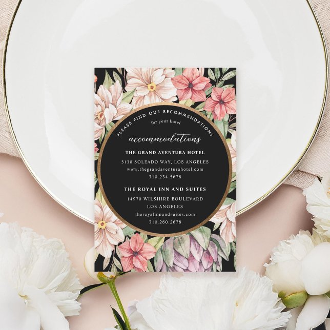 Tropical Island Pastel Floral Accommodations Enclosure Card (Creator Uploaded)