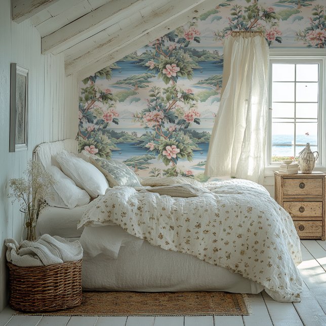 Tropical Island Pink Chinoiserie Style Wallpaper (Creator Uploaded)