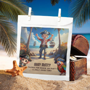 Tropical Island Pirate Boy Birthday Party Favour Bag