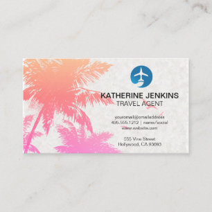 Tropical Island   Plane Logo Business Card
