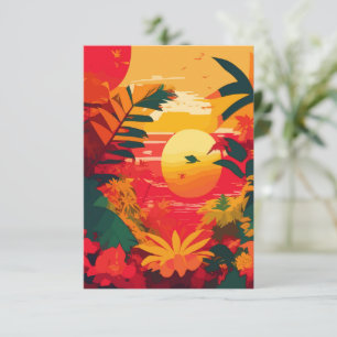 Tropical Island Reggae Sunset Thank You Card