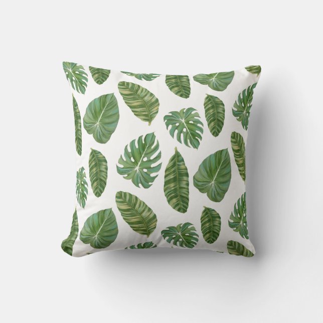Tropical Island Resort Banana Leaf Modern Stylish Cushion (Front)