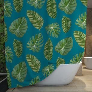 Tropical Island Resort Modern Stylish Leaf Art Shower Curtain