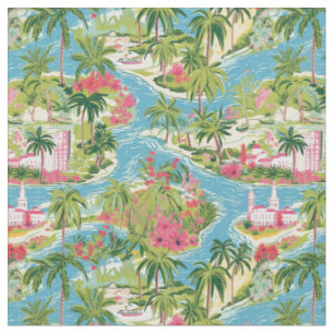 Tropical Island Rivers Fabric
