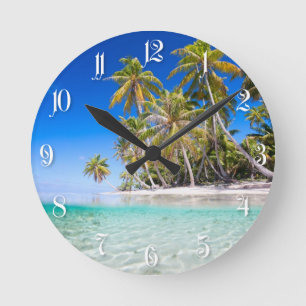 Tropical island round clock