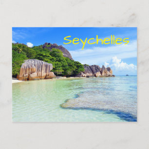 Tropical Island Seychelles Vacation Postcard