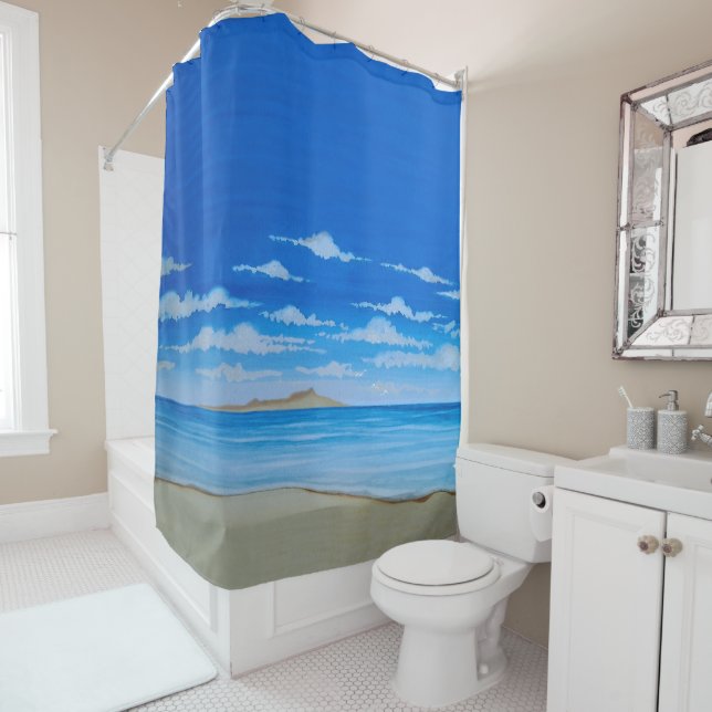 Tropical Island  Shower Curtain (In Situ)