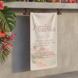 Tropical Island Signature Drink Bar Menu Wedding Banner