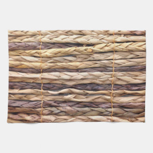 tropical island style beach rustic woven wicker tea towel