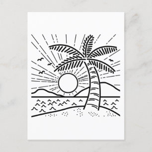 Tropical Island Summer Beach Swimming Vacation Postcard
