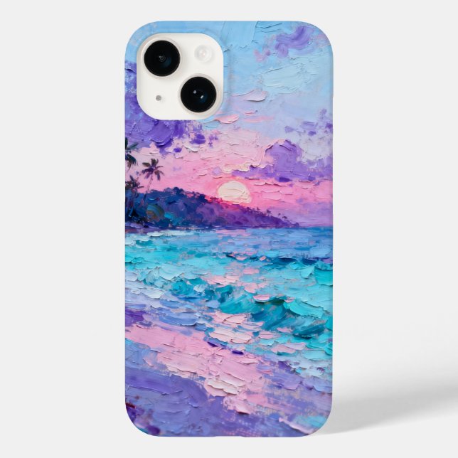 Tropical Island Sunset Landscape Case-Mate iPhone Case (Back)