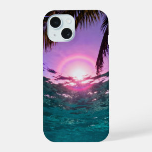 Tropical Island Sunset Landscape iPhone 15 Case