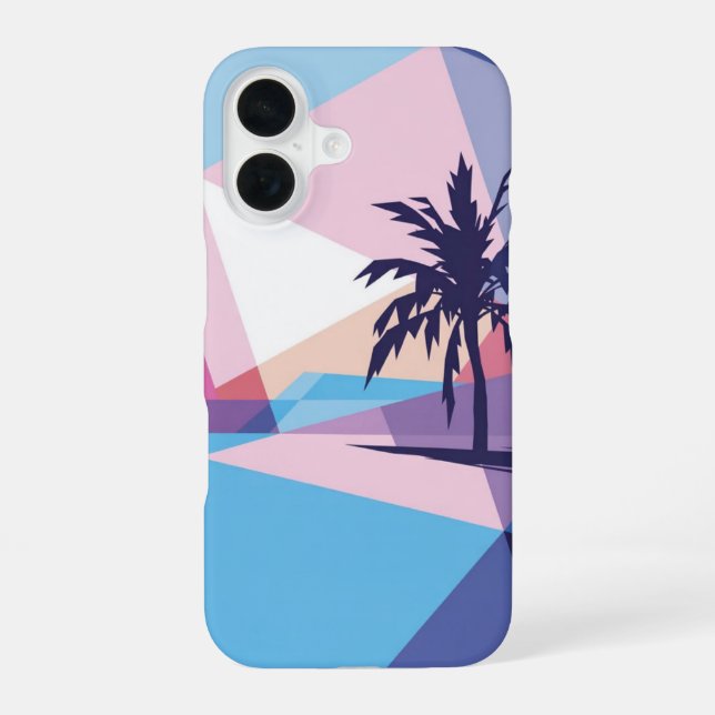 Tropical Island Sunset Landscape iPhone 16 Case (Back)