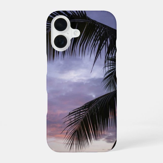 Tropical Island Sunset Landscape iPhone 16 Case (Back)