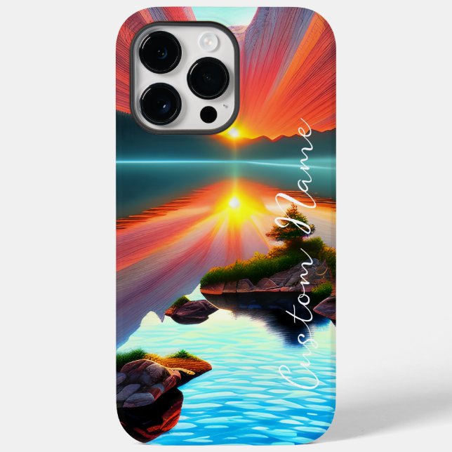 Tropical Island Sunset over Clear Ocean Case-Mate iPhone Case (Back)