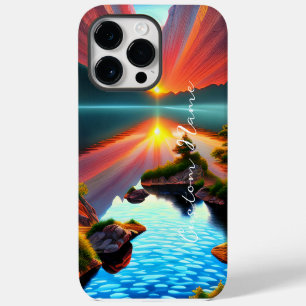 Tropical Island Sunset over Clear Ocean iPhone 14 Pro Max Case